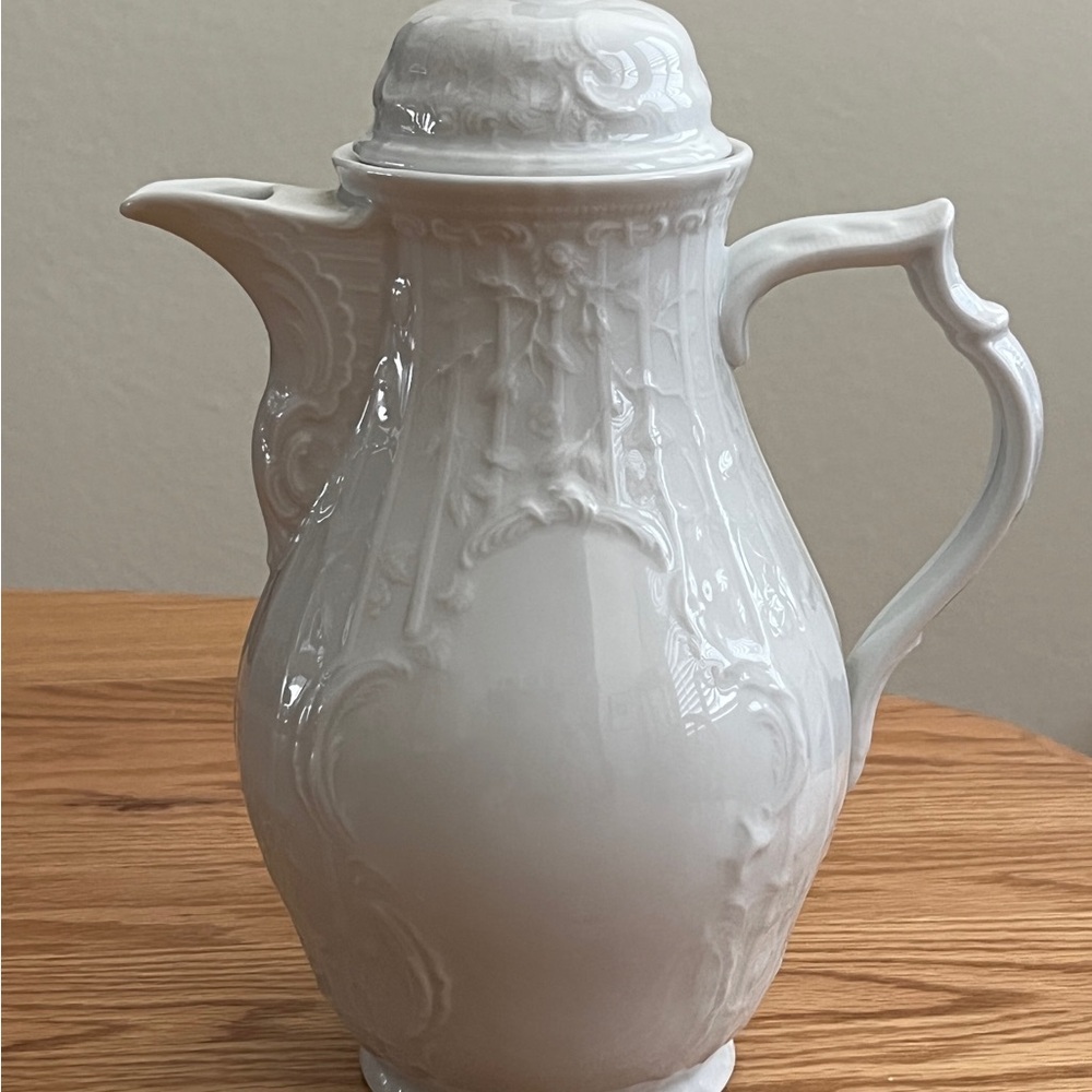 Rosenthal Sanssouci White Ceramic Pitcher with Ornate Design